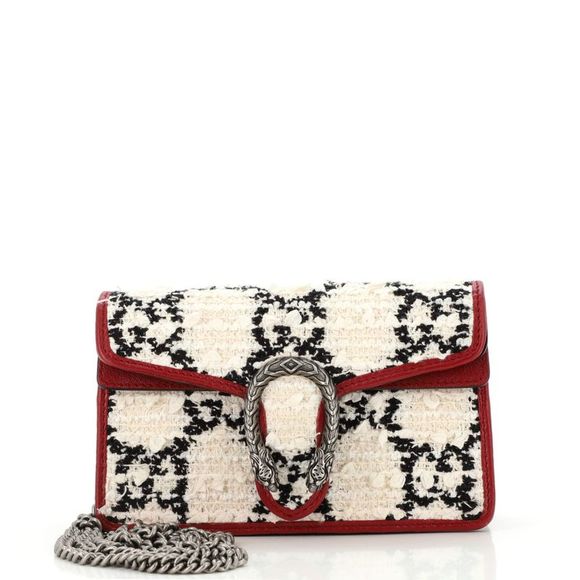 Gucci Handbags - Gucci Dionysus Bag GG Tweed Super Mini White
